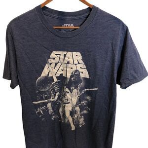 Star Wars Mens Grey T—Shirt with original Star Wars Cast